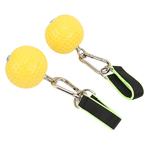 Climbing Pull Up Hand Grips Ball Set | Secure Hold Arm Strength Training for Rock Climbers/Athletes | 2 Grip Balls + 2 Webbing & Buckles | Long - Lasting PU & Steel Construction (97mm Model)