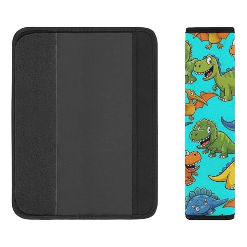 Universal Soft and Comfortable Seat Belt Shoulder Pad for Adult Use, Most Cars, 1 Pair Dinosaurs Harness Pads Strap Anti-Slip Pad - color: Pattern 1087