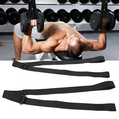 SUNGOOYUE 2Pcs Weight Straps, Adjustable Polyester Safety Dumbbell Spotter Straps with Buckle for Bench Press Squat Rack Home Gym Strength Training