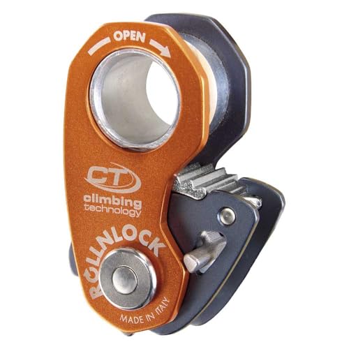 Climbing Technology RollNlock-Anthracite/Orange Safety Accessory, Adults Unisex, Multicoloured (Multicoloured), One Size | climbing-ascenders