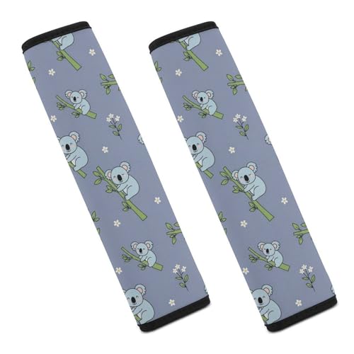 Universal Fit Cute Koala Purple Blue Seat Belt Shoulder Pad for Adult Use, Most Cars, 1 Pair Harness Pads Strap Anti-Slip Pad - color: Pattern 944