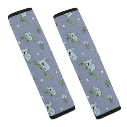 Universal Fit Cute Koala Purple Blue Seat Belt Shoulder Pad for Adult Use, Most Cars, 1 Pair Harness Pads Strap Anti-Slip Pad - color: Pattern 944