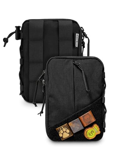 TACTICAL GEEK Block E4.0 EDC Compact Waist Pouch, Utility Pocket Organizer with Elastic Cord, Nylon Dual-Directional Zippers Tool Pouch, Multi-Purpose Small Gadget Organization for Daily Carry(Black) - color: E4.0-Black