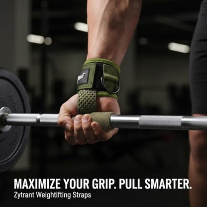 Weight Lifting Straps with Cuffed D Ring,Heavy Duty Thyick Comfortable Lifting Straps, Secure Fit, Enhanced Grip, Straps for Weightlifting & Gym Training - color: Green