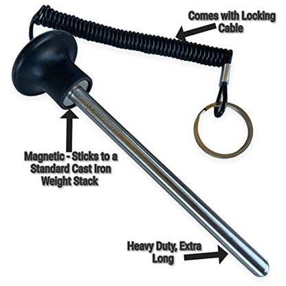 TreadLife Fitness Universal Weight Stack Pin for Commercial Gym or Home Gym | Heavy Duty Pin Insert | Health Club Grade Steel - style: Black