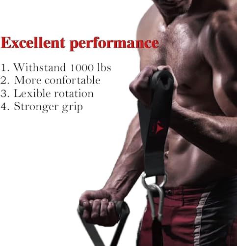 Heavy Duty Gym Workout Handles Attachment for Cable Machine,Resistance Band,Pulley System Home Exercise Equipment, Comfortable and Stronger Grip - color: Space Black