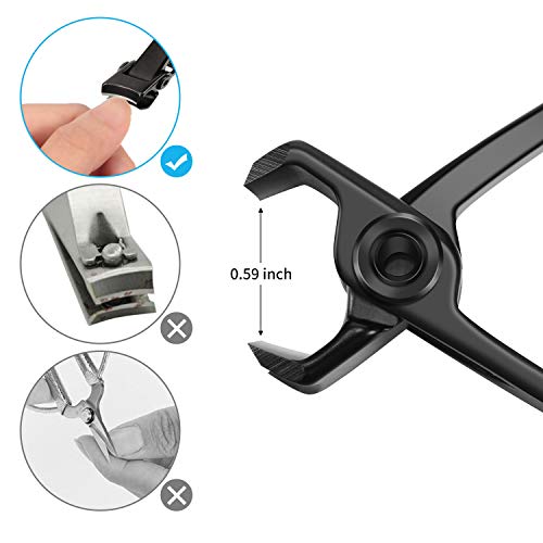 Mudder 2 Pieces Oversized Thick Nail Clippers for Tough Toenails Fingernails Stainless Steel Fingernail Clipper Ultra Wide Jaw Sharp Trimmer Ingrown Manicure Pedicure Men Women Elder, 2 Size(Black)