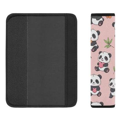 2PCS Cute Panda Leaves Pink Print Car Seat Belt Pad Universal Fit Seat Belt Covers Cushion for Kids, Car Seats Pushchair Strollers High Chair Pushchair, Easy Install (No Tool) - color: Pattern 1065