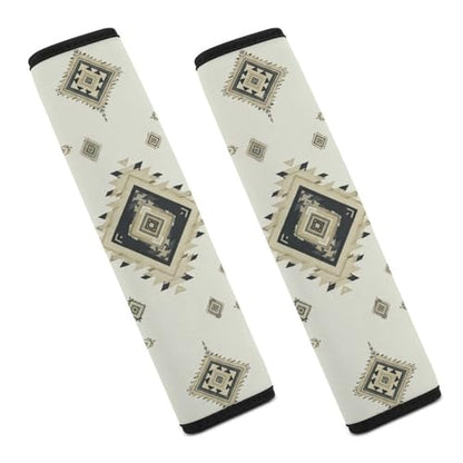 2 Pack Rustic Aztec Western Geometric Grey Car Seat Straps Shoulder Pads Breathable Shoulder Protector for Elderly Support, Most Cars, Pressure Relief - color: Pattern 577