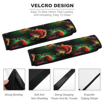 2 Pack Boxing Sports Black Car Seat Belt Pad Soft Padded Seat Belt Cushion for Child, Stroller Pushchair High Chair, Shock Absorption - color: Pattern 742