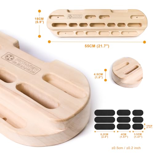 POWER GUIDANCE Rock Climbing Hangboard Wooden Hand Grip Strengthener Forearm Exerciser for Climbers Athletes