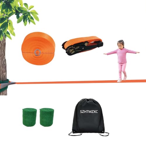 65ft Ninja Slackline Kit with Ratchet System 350lb | Backyard Gym Slackline Set for Kids and Adults, Balance Training Equipment, Carry Bag, Ninja Course Accessories CPSC Approval - size: 65FT Ninja line