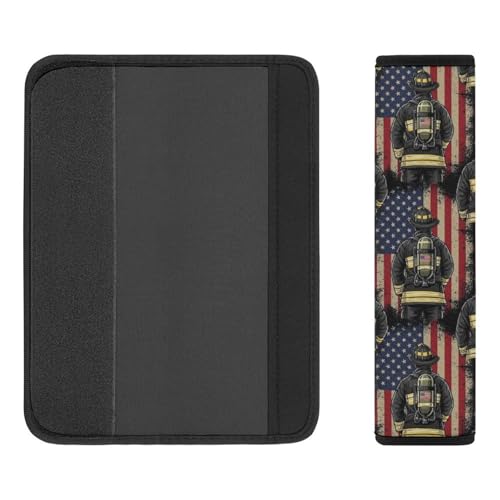 Universal Soft and Comfortable Firefighter American Flag Patriotic Seat Belt Shoulder Pad for Girls and Boys, Most Cars, 2 Pack Seat Belt Covers Cushion Shock Absorption - color: Pattern 1188