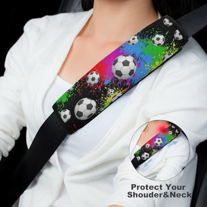 2 Piece Universal Soft and Comfortable Seat Belt Shoulder Pad for Kids, Most Cars, Black Soccers Seat Belt Covers Cushion, Neck and Shoulder Support - color: Pattern 1122