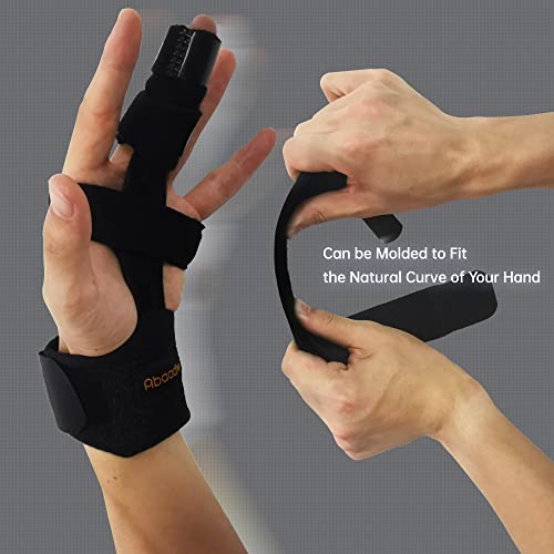Abaadlw Trigger Finger Splint 2 Pcs, Adjustable Index Finger Splint, Finger Splint Middle Finger, Ring Finger Splint, Pinky Finger Splint,Hand Brace - color: Black-B1-2, size: M