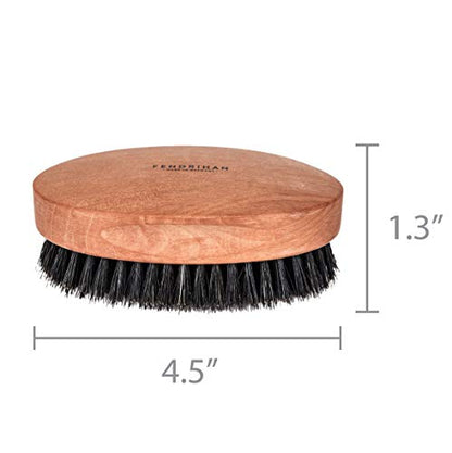 Fendrihan Genuine Boar Bristle and Pear Wood Military Hair Brush, Made in Germany MEDIUM STIFF BRISTLE - color: Light Brown