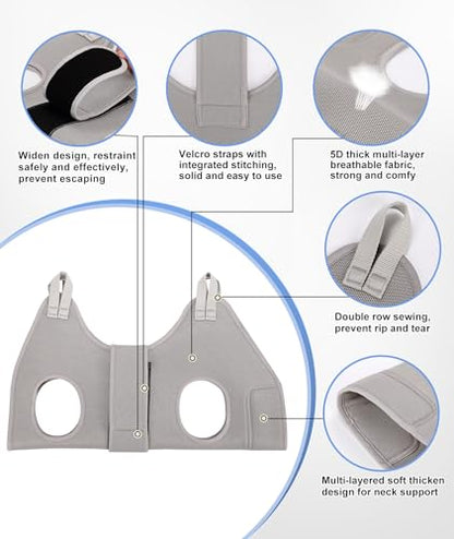 Kkiimatt Dog Grooming Hammock Hanging Harness for Nail Trimming,X-Large Dog Grooming Sling with Thick Neck Support,Gray Dog Hanger Holder Restraint for Pet Grooming - size: XL (80 LB Max) Silver Grey 13-22.5in