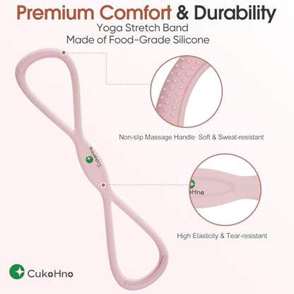 Resistance Bands,Figure 8 Resistance Bands,15LBS Chalk Pink | Silicone Elastic Workout Bands for Arm,Back,Chest & Shoulder,Yoga Pilates Physical Therapy Stretching Equipment
