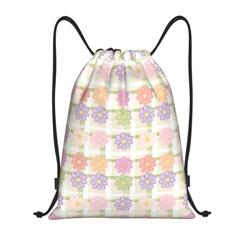 Drawstring Sports Backpacks - Lightweight Swim Gym Bags for Women Men String Sackpack for Beach Travel Yoga(Small, Colorful Flower) - color: Colorful Flower, size: Small