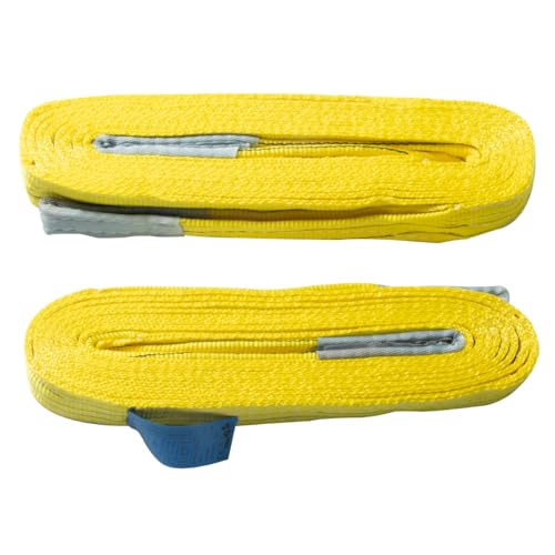 2-Pack 3"×26ft Lifting Sling, Heavy-Duty Polyester Strap, 6600 lbs Capacity, 5:1 Safety Factor, Eye-to-Eye Webbing Sling for Recovery, Marine, Construction & Rigging Use - size: 26ft-2Pack