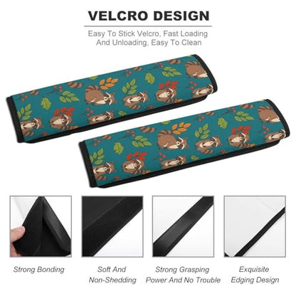 Soft Padded Car Seat Belt Pad for Child, Most Cars, 2 Piece Raccoon Seat Belt Cushion Comfortable Driving - color: Pattern 372