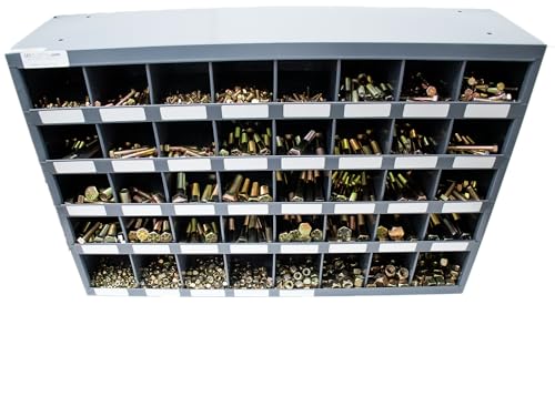 2510 Piece Grade 8 USS Coarse Thread Bolt (Hex Head Cap Screw), Nut, and Washer Assortment with 40 Hole Bin