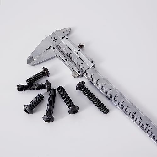M8 x 40mm 45mm 50mm 55mm 60mm Button Head Socket Cap Screws Bolts, 10.9 Grade Alloy Steel, Black Oxide Finish, Metric Allen Hex Drive, Fully Threaded, Assortment Kit 20Pcs - size: Button M8x40-60 mm