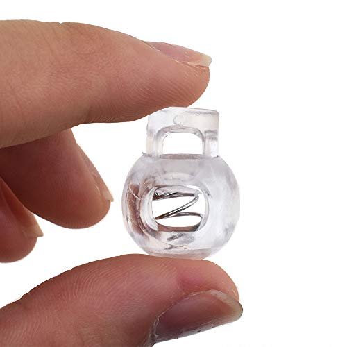 Spring Elastic Fastener Toggles Plastic Cord Lock Buttons Stopper Slider Thread Smooth Hold Tightly - color: Clear-22*17mm 40pcs