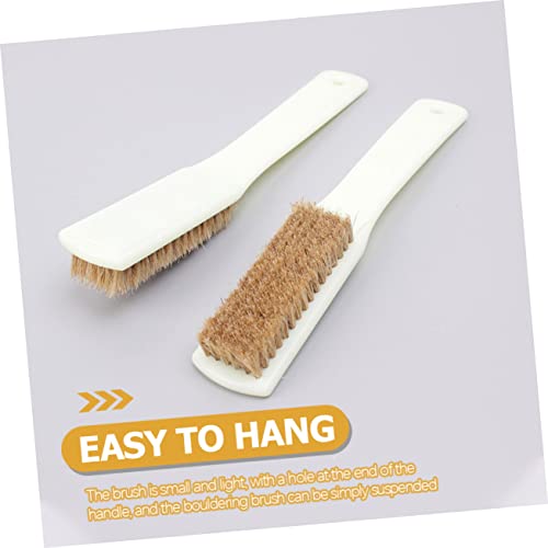 Amosfun 2Pcs Climbing Brush with Thick Boar Hair Bristles and Sturdy Handle for Cleaning Rocks and Chalk Lightweight and for Bouldering