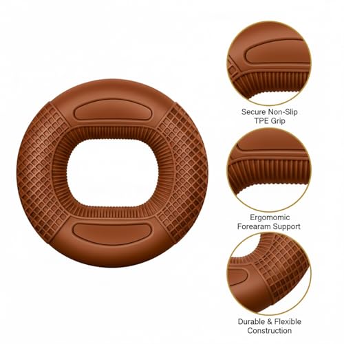 Adjustable Hand Grip Strengthener with TPE Handles for Forearm, Finger & Wrist Training - Portable Fitness Tool - color: Brown