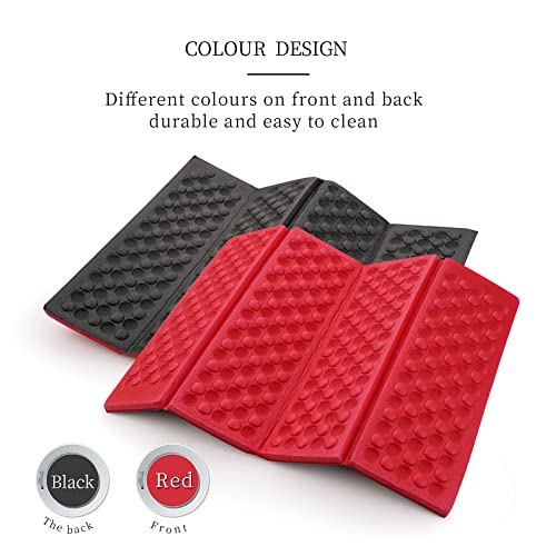 AceCamp 3940 Portable Lightweight Mini Waterproof Folding Mat, Foam Sitting Pad for Outdoor Activities, Foldable Kneeling and Seat Cushion for Comfort, Red - style: 1-pack