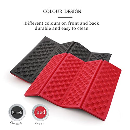 AceCamp 3940 Portable Lightweight Mini Waterproof Folding Mat, Foam Sitting Pad for Outdoor Activities, Foldable Kneeling and Seat Cushion for Comfort, Red - style: 1-pack