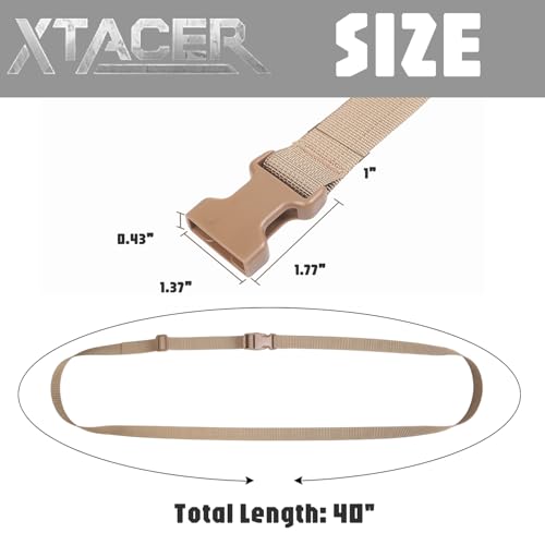 XTACER 1 Inch Molle Backpack Accessory Strap Luggage Straps Cover Strap Sleeping Bag Strap with Buckle (TAN, 40) - color: TAN, size: 40 Inches