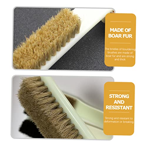 IMIKEYA 2pcs Bouldering Brush for Rock Climbing Stone Cleaning Brush Boar Bristles Handle Climbing Supplies Tool