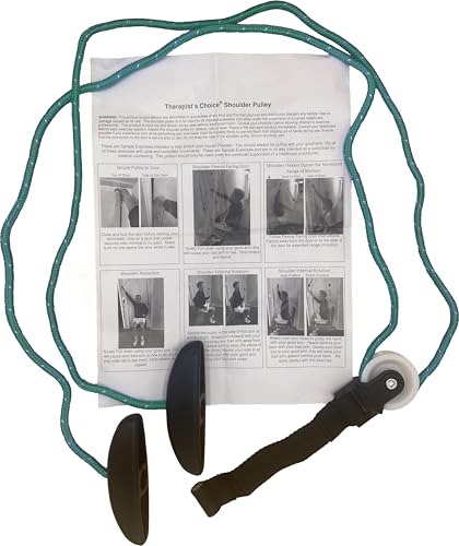 Therapist’s Choice® Shoulder Pulley, Over The Door, with Patient Guide. Aids Recovery and Rehabilitation of Shoulder, Rotator Cuff, Shoulder Pain, Frozen Shoulder, Pain Free Range of Motion (Green) - color: Green