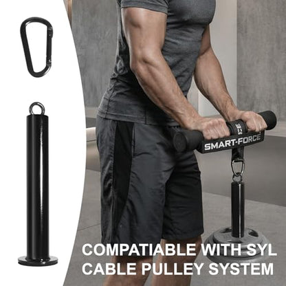 Heavy Duty Weight Loading Pin with Carabiner, Compatible with 2" Olympic Weight Plates, for Cable Pulley LAT Pulldown System, Home Gym Strength Training Equipment