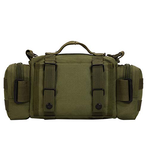 Utility 3P Military Tactical Duffle Waist Bags MOLLE Assault Shoulder Backpack Multifunction EDC Pouches Heavy Duty Fanny Packs (Army Green) - color: Army Green