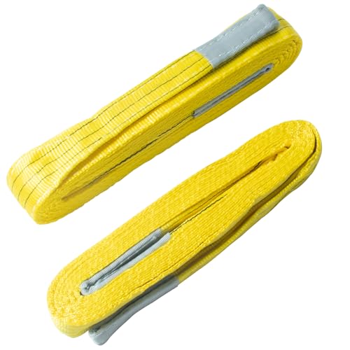 2-Pack 3"×20ft Lifting Sling, Heavy-Duty Polyester Strap, 6600 lbs Capacity, 5:1 Safety Factor, Eye-to-Eye Webbing Sling for Vehicle Recovery, Marine, Construction & Stage Use - size: 20ft-2Pack