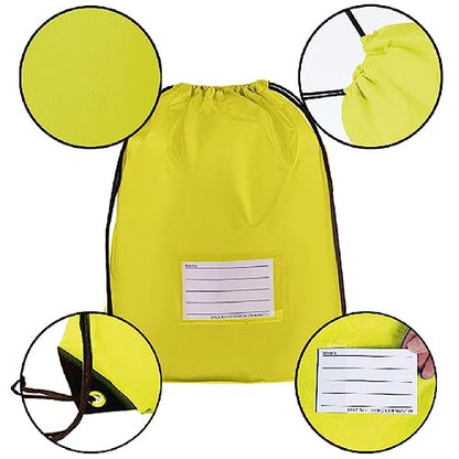 20 Pcs Drawstring Bags,Bulk Draw String Backpack, DIY Gym Sports Cinch Bag Sackpack for Women Men, Yellow - color: Yellow