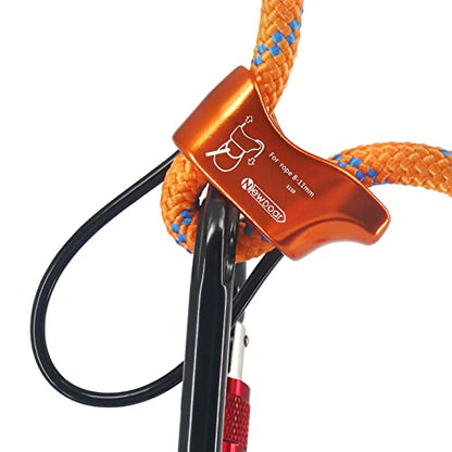 Climbing Abseiling Belay Device ATC Rappelling Descender 25KN V-grooved Equipment - color: Orange