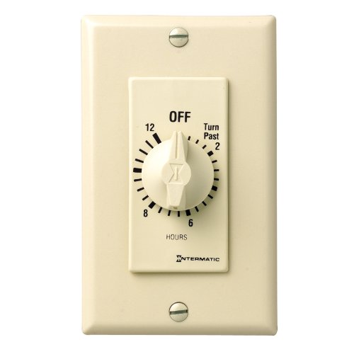 Intermatic FD12HC 12-Hour Spring-Loaded Wall Timer for Lights and Fans, Ivory - color: Ivory, size: 12-Hour, style: Without Hold on Timer
