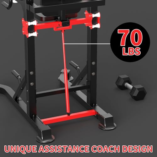 KINGKANG Assistive Power Tower,Dip Station & Pull Up Bar for Home Gym | Load 450 lbs|Suitable All Fitness Enthusiasts|9 Height Settings|Newly Upgraded