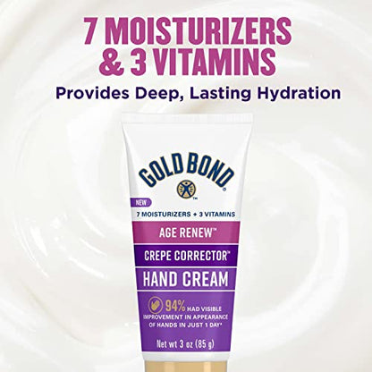 Gold Bond Age Renew Crepe Corrector Hand Cream, Replenishing & Smoothing Formula, 3 oz. (Pack of 2) - size: 3 Ounce (Pack of 2)