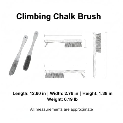 Natural Boar Bristle Climbing Brush with Solid Wood Handle for Cleaning Holds in Gyms and Outdoors