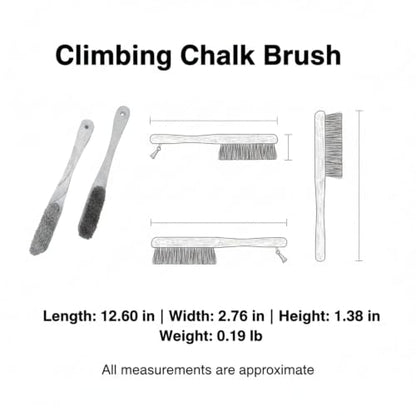 Natural Boar Bristle Climbing Brush with Solid Wood Handle for Cleaning Holds in Gyms and Outdoors