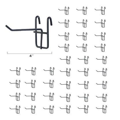 NectaCol 40 Packs 4" Metal Grid Wall Hooks, Standard Gridwall Panel Hooks are for Gridwall Panels Display, Black - size: 4 Inch