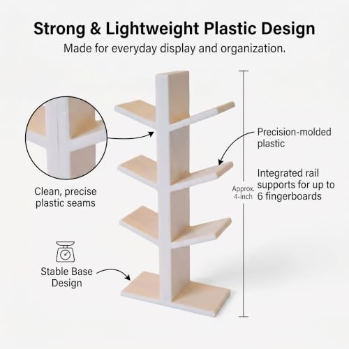 Fingerboard Holder Display Stand for 6 Fingerboards, Desktop Fingerboard Display and Storage Rack, Mini Skateboard Organizer, Plastic Fingerboard Collection Showcase, Fingerboards Accessories
