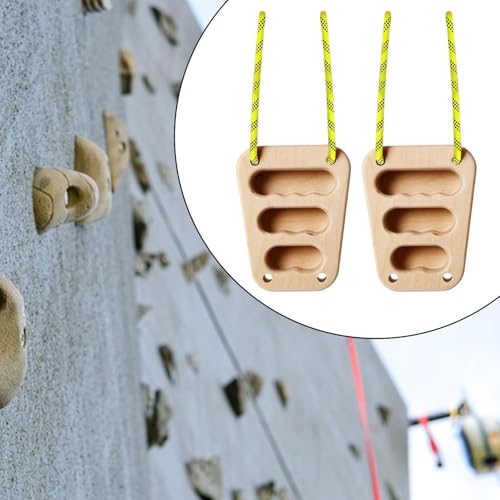 2X Wood Hangboard Rock Climbing Holds Hang Board for Climbers Sturdy Building Core Strength Fingerboard for Doorway Beginners (4.33x1.18x5.51 inch)