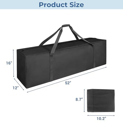 COOLBEBE 52" Sports Duffle Bag - 160L Extra Large Travel Duffel Luggage Bag | Upgrade 2-way Lockable Zippers, Sturdy & Water Resistant Long Duffle Bag for Camping Moving (Black 52inch) - size: 52" x 12" x 16"