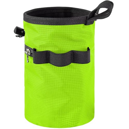 Bouldering Chalk Bucket & Zippers Pockets Rock Climbing Bag Magnesia Pouches Nonslip Easy Use Rock Climbing Chalk - color: Willow green